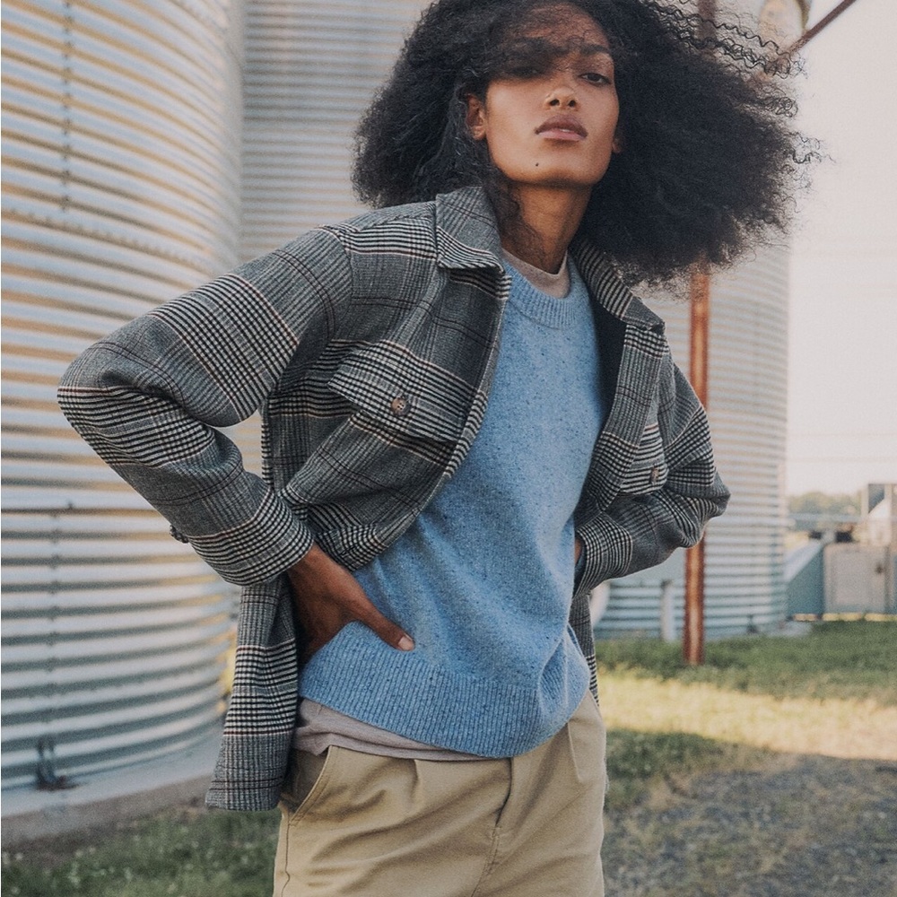 Madewell Cashmere Blue Crew Neck Sweater